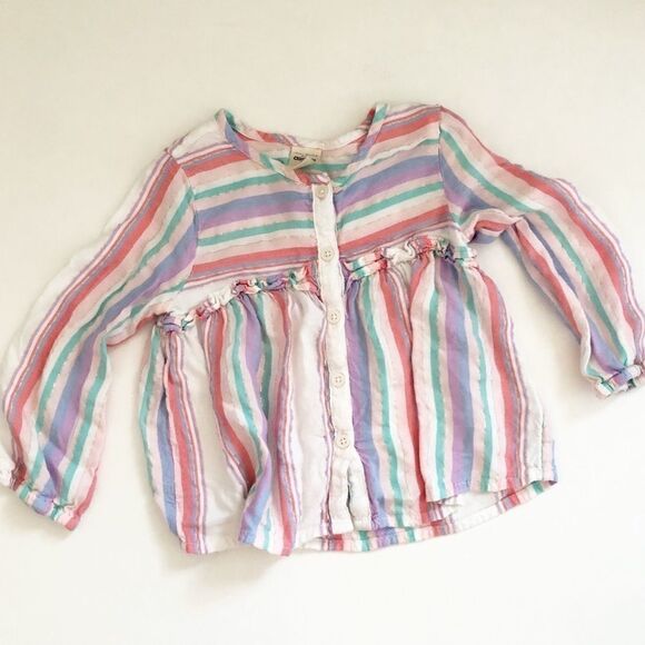 OshKosh B’Gosh Pastel Striped Button Down - Picture 1 of 6